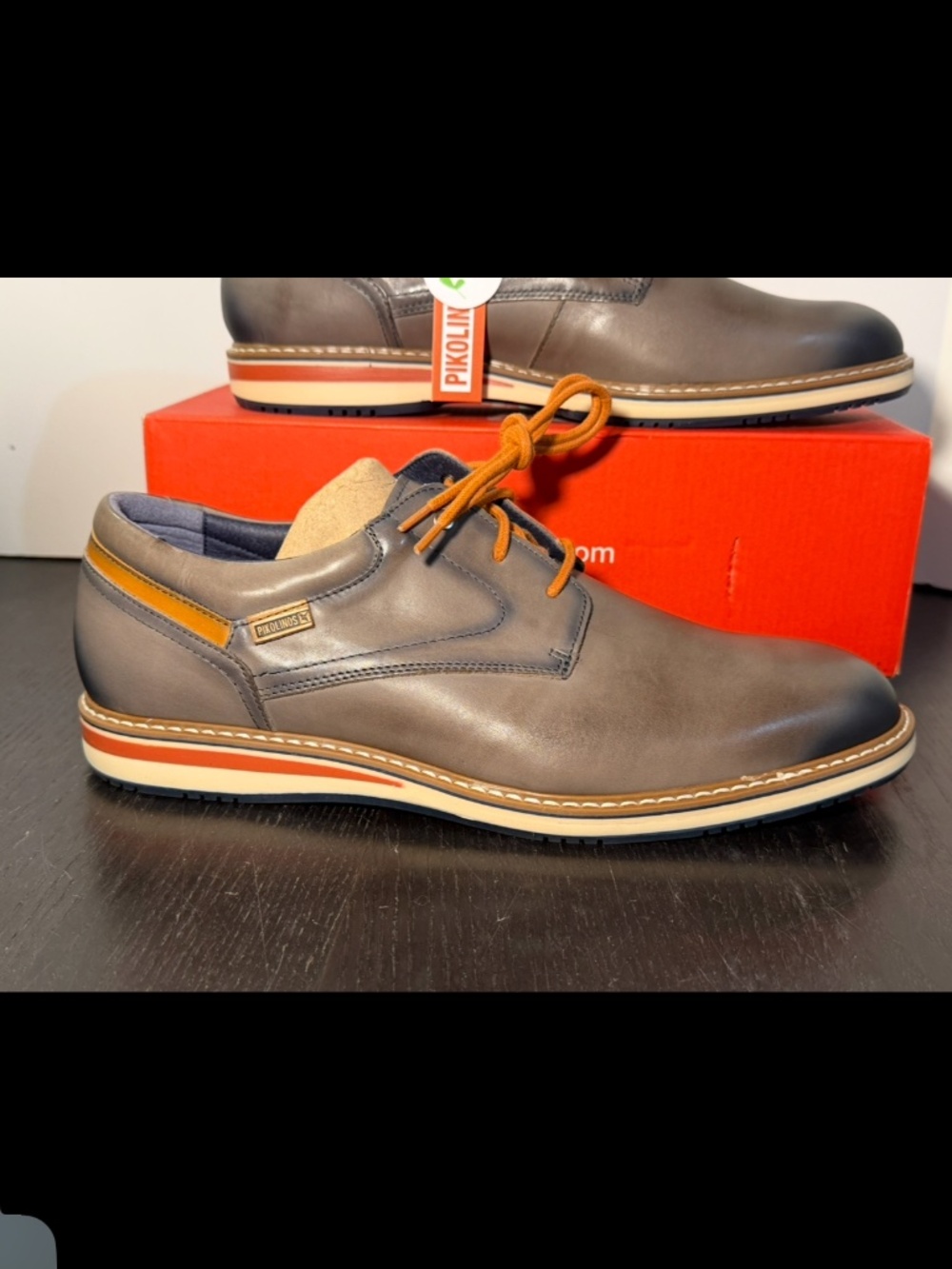 Pikolinos Avila M1T 4050 Leather Lace Up Shoes Dark Grey Mens EU 45/US 11-11.5M
